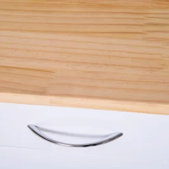 HOMCOM Servierwagen Küchenwagen Rollwagen Küchentrolley Mit Schrank Schublade Holz Weiß 88,5 X 40 X 86 Cm -Küchendiscounter 60ade05556431eee11b53c32615101b5