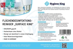 Flächendesinfektionsreiniger Für Oberflächen | Hocheffizient | Begrenzt Viruzid | Gebrauchsfertig 1L | Wellness, Solarium, Yogamatte, Sportgeräte, Gastro, Kunstledernsreiniger "Surface King", Anwendungsfertige Sprühflasche, 1 L -Küchendiscounter 60b7f4c55f7d6e158d05a24caf63e464