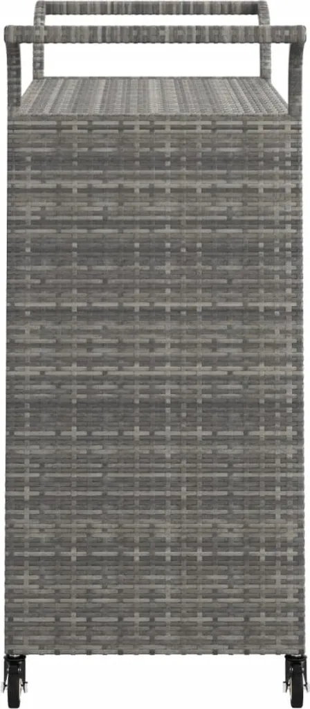 VidaXL Barwagen Mit Schublade Grau 100x45x97 Cm Poly Rattan 5 VidaXL Barwagen Mit Schublade Grau 100x45x97 Cm Poly Rattan – Bild 5