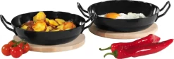Krüger Schlemmerpfanne Mit Holzteller Aus Stahl Beschichtet 20cm -Küchendiscounter 6362fbb9d017598ac1235d1dbdd45b6c