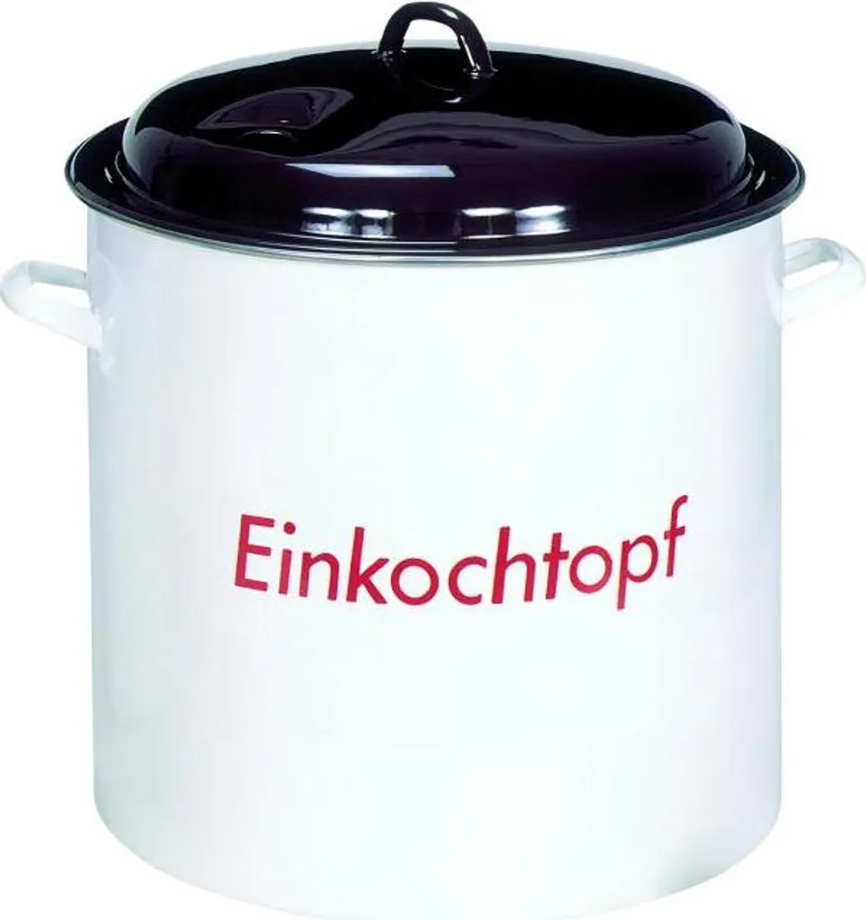 Culinario Emaillierter Einkochtopf Mit Metalldeckel, 28 Liter, Ø35 X H30cm, Für Alle Kochfelder Geeignet, Thermometer-Öffnung, Einkocher Für Marmelade 1 Culinario Emaillierter Einkochtopf Mit Metalldeckel, 28 Liter, Ø35 X H30cm, Für Alle Kochfelder Geeignet, Thermometer-Öffnung, Einkocher Für Marmelade