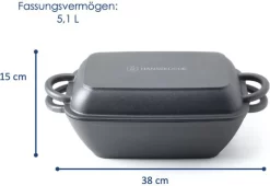 Hanseküche Gusseisen Bräter – Bereits Eingebrannter Gusseisen Topf 2in1 Mit Deckel, Gusseisenpfanne, Brotbackform Zum Brotbacken, Hochwertige Grillpfanne -Küchendiscounter 67c8f42e1758412937572109223cf312