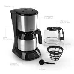 Kaffeemaschine Filter Kaffeemaschine 10 Tassen Thermoskanne Edelstahl Glaskanne -Küchendiscounter 67e0157b0baa77a8f360e00ee2a88e61