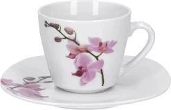 Kaffeeservice 18-tlg. Kyoto Orchidee Leicht Eckig Porzellan Für 6 Personen Weiß MitNachbildung -Küchendiscounter 6955ad4085cc1742eed8cbb7bb532436