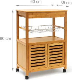 Relaxdays Küchenrollwagen JAMES XL Mit Schrankfach -Küchendiscounter 69830fa3383f253068c55f3196094d6b