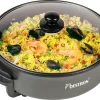 Bestron Elektrische Partypfanne, XXL-Multifunktionspfanne Ø40cm Mit Glasdeckel, Antihaftbeschichtet, 1.500 Watt, AHP1800Z, Farbe: Schwarz