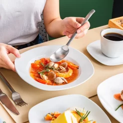 MALACASA, Serie Elisa, 60 Tlg. Porzellan Tafelservice Geschirrset Mit 12 Kaffeetassen, 12 Untertassen, 12 Dessertteller, 12 Suppenteller, 12 Essteller -Küchendiscounter 7220e229a802a7de9d670b602113b5a2