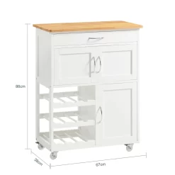 SoBuy Küchenwagen Servierwagen Küchenschrank Mit Flaschenablagen Und Schublade FKW45-WN -Küchendiscounter 74398df9068833481c2679bc077998b3