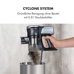 Klarstein Clean Butler 4G Silent Akku-Staubsauger Mit Silent Digital Motor: 160W Mit 80.000 U/min, 0,8 L Behälter, Motorisierte Teppich-Bodendüse, 2 Leistungsstufen, HEPA10-Filter, Anthrazit-silber -Küchendiscounter 76214edacf5217a4fd0c183bac81b890