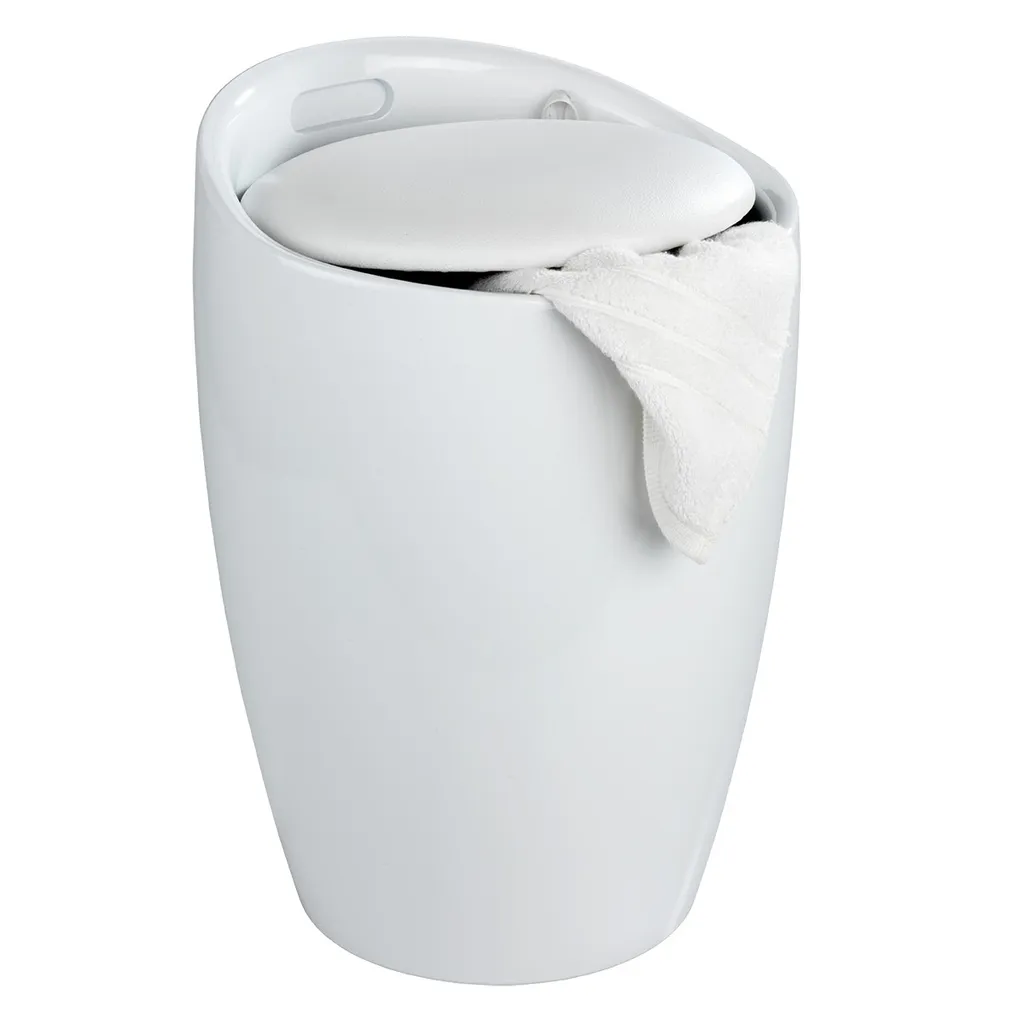 Wenko Hocker Candy White, Mit Wäschesack 1 Wenko Hocker Candy White, Mit Wäschesack
