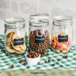 6 X Creative Home Gläser Mit Bügelverschluss | 1 Liter | Einmachgläser Drahtbügel-glas Aufbewahrungsgläser Mit Gummiring Und Deckel | 8 Wiederverwendbare Aufkleber + 1 Anti-Staub-Kreide 14 6 X Creative Home Gläser Mit Bügelverschluss | 1 Liter | Einmachgläser Drahtbügel-glas Aufbewahrungsgläser Mit Gummiring Und Deckel | 8 Wiederverwendbare Aufkleber + 1 Anti-Staub-Kreide -Küchendiscounter 773d42bb14339d4c545008a3e34dbdd3