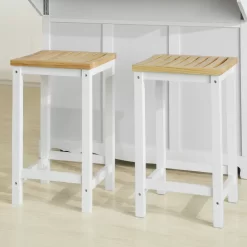SoBuy 2er Set Stuhl Holzstuhl Essstuhl Küchenstuhl Hocker Zum Küchenwagen 2xFST29-WN -Küchendiscounter 78d40ed7178733ba3097faeebf0d4a9e