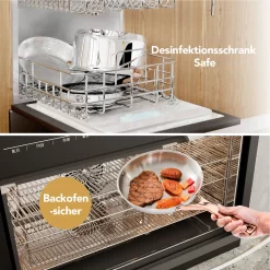 COSTWAY 11-teiliges Topf- & Pfannenset, Kochgeschirr-Set Aus Edelstahl, Kochset Mit Glasdeckel, Ofensicher Bis 200℃ Für Induktions-, Gas-, Elektroherd, Kochtopf Set Rostfrei & Beschichtet -Küchendiscounter 81678472e5ac6abf0bedaf8c0f25dbed