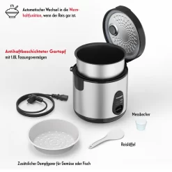 THOMSON THRC918X - Reiskocher - Silber/schwarz -Küchendiscounter 843e7cc3b5748c5921564207c3e96ab9