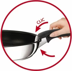 Tefal Pfannenset INGENIO 24/28cm L94092 + 2 X Jamie Oliver Glasdeckel 24/28cm + 2 Griffe + Ingenio Pfannenwender -Küchendiscounter 85216dc5b1f8a9bd98f2d8d33325e78f