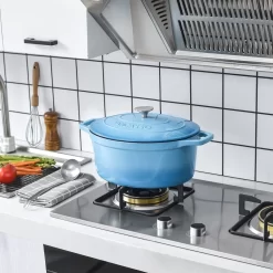 Vancasso Gusseisen Topf, Bräter Mit Deckel, Bratpfanne 6L Ø 30cm Emaillie Schmortopf, 13cm Niedrige Höhe Kasserolle Für Alle Herdarten Und Induktion -Küchendiscounter 8540672a5948a8ba5987d01f113585f6