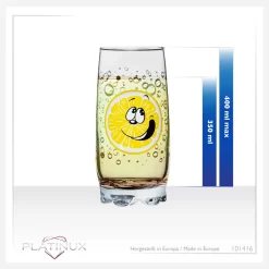 Trinkgläser Mit Lustigen Fruchtgesichtern 350ml (max. 400ml) Set 6 Teilig Aus Glas Bunt -Küchendiscounter 885d6fe7f302956b8f3e8ef94fa8aa85