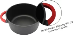 Steuber Niederdruck Kochtopf Für Alle Herdarten, 4800 Ml, Ø 24 Cm, Antihaft, Vitaminschonend, Bis 230°C Backofengeeignet, Abnehmbare Silikongriffe -Küchendiscounter 8acb98011e80c1a6e0f1cf751f9be8b8