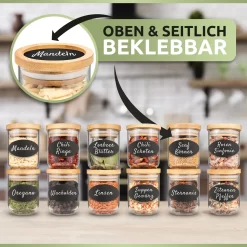 PORADA 12 Stapelbare Gewürzgläser Set 150ml Glasbehälter Mit Deckel Aufbewahrung Küche Gewürzdosen Vorratsdosen Glas Mit Deckel Aufbewahrungsgläser Küchenorganisation Aufbewahrung… -Küchendiscounter 8c6c344ceb2d10be32c0ec52a82c8f66
