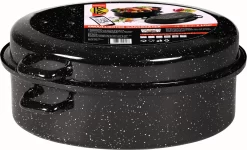 Krüger Gänse Bräter Induktion Braten Schmor Topf Deckel Schwarz Oval Emaille 7L 17 Krüger Gänse Bräter Induktion Braten Schmor Topf Deckel Schwarz Oval Emaille 7L -Küchendiscounter 954b6b2856c30bbbaf7757ea5a02074c
