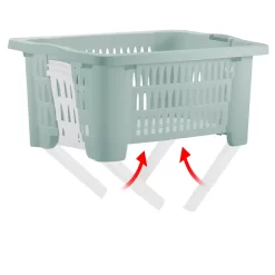 Deuba Wäschekorb 2er Set Klappbare Standfüße Tragegriff 38L Badezimmer Wäschesammler Waschbehälter Aufbewahrungskorb Kunststoff, Anzahl/Farbe:2x Grün -Küchendiscounter 9697f2dd4f33725987289adddd4ae59f