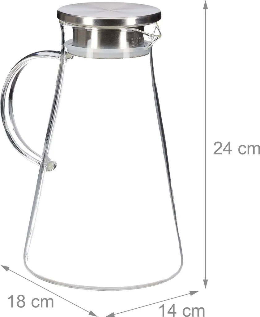 Relaxdays Glaskaraffe Mit Deckel 1,8 Liter 9 Relaxdays Glaskaraffe Mit Deckel 1,8 Liter – Bild 9