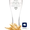 Leonardo Weizenglas Mit Gravur - Bester Papa Der Welt - Geschenk Für Papa Ideal Als Vatertagsgeschenk 0,5l Bierglas Weiz