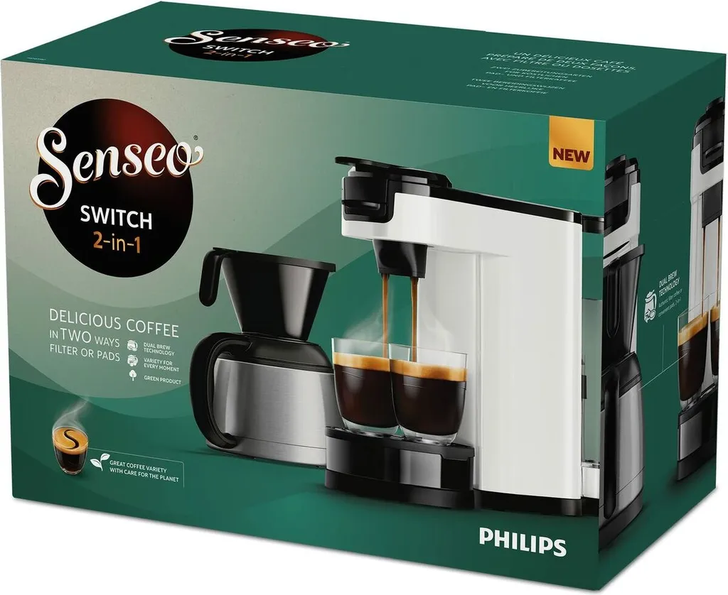 Kaffeemaschine 2 In 1 Senseo Switch Philips HD6592/05, 2 In 1 Mit Filter Und Pod, Isolierte Verse, Crema Plus 5 Kaffeemaschine 2 In 1 Senseo Switch Philips HD6592/05, 2 In 1 Mit Filter Und Pod, Isolierte Verse, Crema Plus – Bild 5