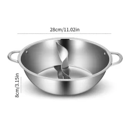 Universaltopf Hot Pot Topf Suppentopf Doppelseitig, Suppen Kochgeschirr, Zwei Geschmack 28*8cm -Küchendiscounter ab3ab722a81f88e4c19f067dceed9b70