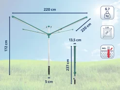 Leifheit Wäscheschirm Linomatic 600 Deluxe Cover -Küchendiscounter ab571e2da9eb17c87d4e565e54c91947