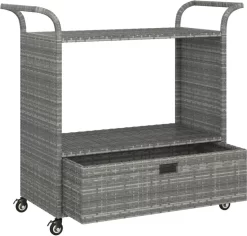 VidaXL Barwagen Mit Schublade Grau 100x45x97 Cm Poly Rattan 10 VidaXL Barwagen Mit Schublade Grau 100x45x97 Cm Poly Rattan -Küchendiscounter af077b80b4e5da0ef7c3ab0ff7d034a9
