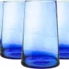 Nicola Spring 6 Stück Merzouga Recycled Longdrinkgläser Set - Trinkglas - 320ml - Blau