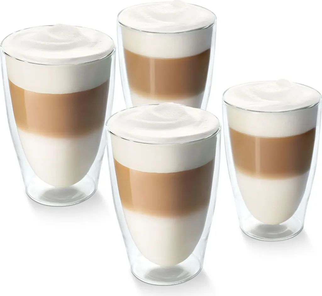Tchibo 4er Latte Macchiato Gläser, Doppelwandig, Modernes Design, Heiß Und Kalt 1 Tchibo 4er Latte Macchiato Gläser, Doppelwandig, Modernes Design, Heiß Und Kalt