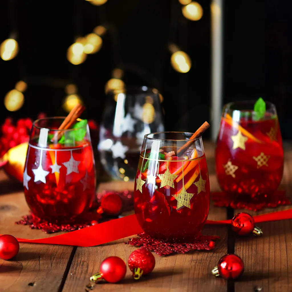 KROSNO Star Weißweingläser Ohne Stiel Mit Hängendem Silberstern, 6er-Set, 500 Ml 4 KROSNO Star Weißweingläser Ohne Stiel Mit Hängendem Silberstern, 6er-Set, 500 Ml – Bild 4