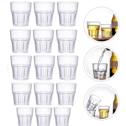 15er 170ml Whiskytasse Set Weinverkoster Bierbecher Bar Klar Acryl-Whisky-Tassen Whiskyglas