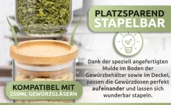 PORADA 12 Stapelbare Gewürzgläser Set 150ml Glasbehälter Mit Deckel Aufbewahrung Küche Gewürzdosen Vorratsdosen Glas Mit Deckel Aufbewahrungsgläser Küchenorganisation Aufbewahrung… -Küchendiscounter b668038f6899bdeaeecd00b88a3e00ee