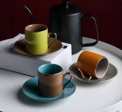 Artvigor, Porzellan Kaffeeservice, Bunt 12 Teilig Kaffee Set, Mit 6 Espressotassen 80 Ml, 6 Untertassen, Mehrfarbig -Küchendiscounter b6a804489696794dc738febca252c013