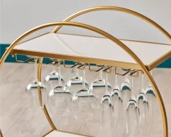 KANDR Barwagen - Weintisch - Servierwagen - Servierwagen - Küchenwagen - Auf Rollen - Rund - Gold -Küchendiscounter b6b618f0dbe907911c7b16e52ecea399