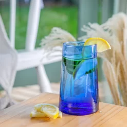 Nicola Spring 6 Stück Merzouga Recycled Longdrinkgläser Set - Trinkglas - 320ml - Blau -Küchendiscounter b6ed37b1eed3424000a2f032436f7f4f