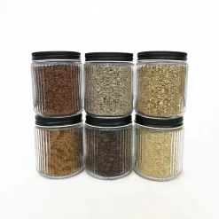 6er Set Vorratsgläser 0,5 L Mit Schraubdeckel Ø9x11 Cm - Schwarz