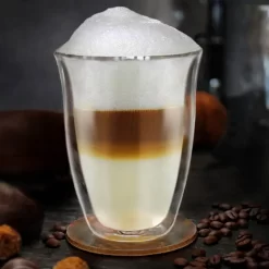 Creano Doppelwandige Gläser 250ml „DG-V“, 6er Set, Thermoglas Doppelwandig Aus Borosilikatglas, Kaffeegläser, Teegläser, Latte Gläser, Doppelwandgläser -Küchendiscounter ba7ec66eafdabca8dc71826dd6b9558a