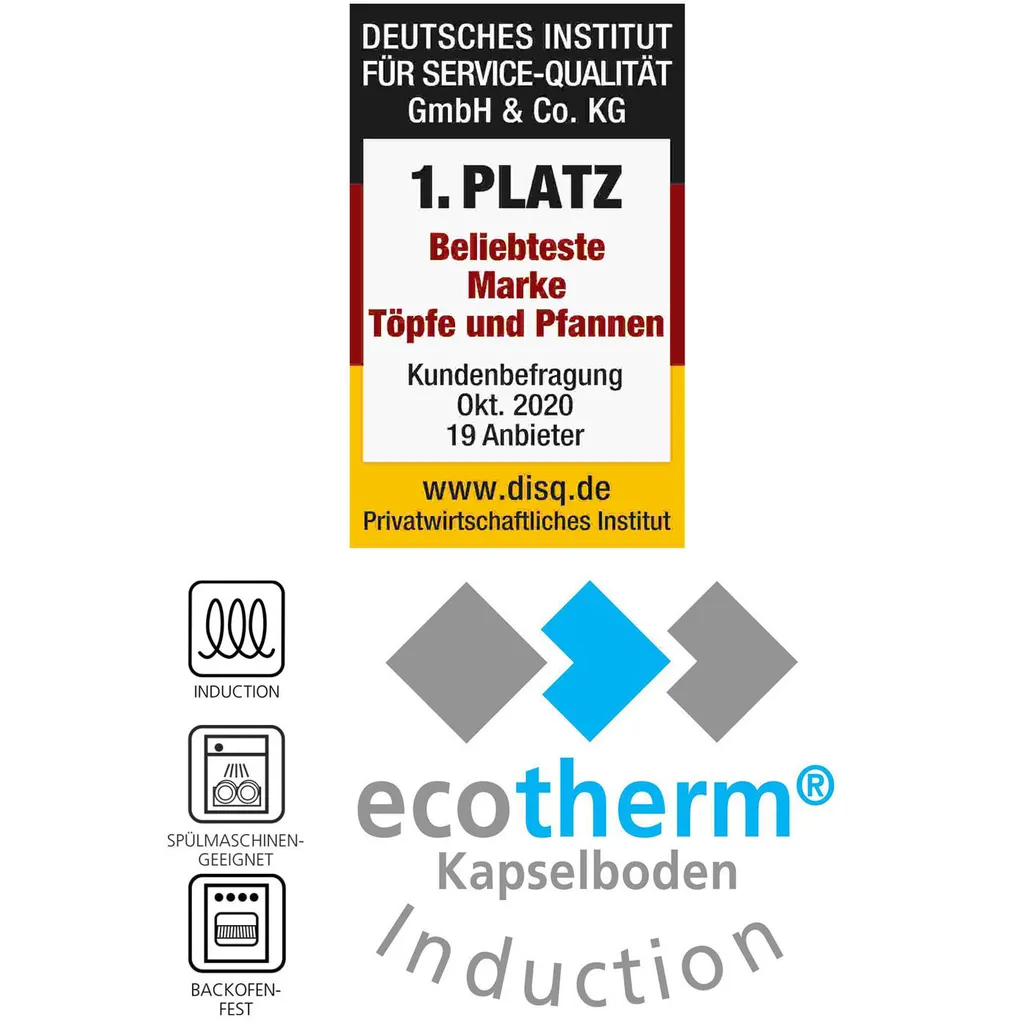 Schulte-Ufer Set 1071 Avanti Set, 9tlg. Edelstahl Topfset, Induktionstauglich, Inklusive 3 Glasdeckel & 2 Bratpfannen, Innenskalierung, Schüttrand 6 Schulte-Ufer Set 1071 Avanti Set, 9tlg. Edelstahl Topfset, Induktionstauglich, Inklusive 3 Glasdeckel & 2 Bratpfannen, Innenskalierung, Schüttrand – Bild 6