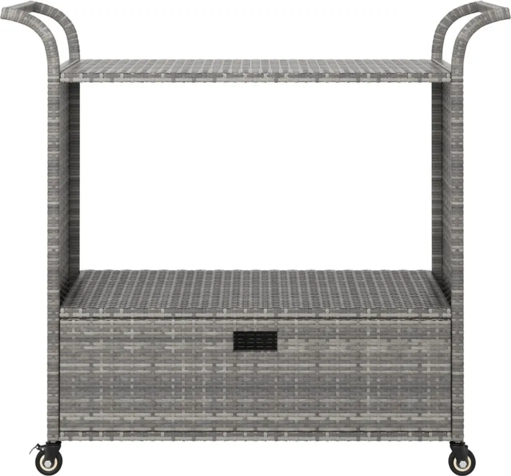VidaXL Barwagen Mit Schublade Grau 100x45x97 Cm Poly Rattan 3 VidaXL Barwagen Mit Schublade Grau 100x45x97 Cm Poly Rattan – Bild 3