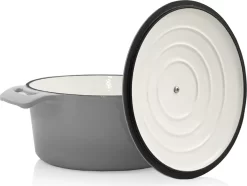 BBQ-Toro Cocotte | 4,0 Liter - Ø 24 Cm | Gusseisen, Emailliert, Grau