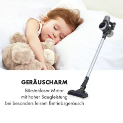 Klarstein Clean Butler 4G Silent Akku-Staubsauger Mit Silent Digital Motor: 160W Mit 80.000 U/min, 0,8 L Behälter, Motorisierte Teppich-Bodendüse, 2 Leistungsstufen, HEPA10-Filter, Anthrazit-silber -Küchendiscounter bbbbbbca4654d69f7d03b3177b82049e