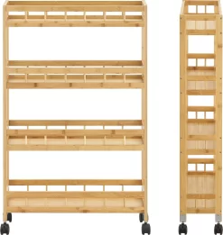 Küchenwagen Pyhäjoki Auf Rollen Servierwagen Aus Bambus Aufbewahrungswagen 96 X 60 X 18 Cm Speicherwagen Natur -Küchendiscounter bc04b727ad611a04693dbce6d030afe0