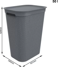 ROTHO Wäschesammler 50 L BRISEN, Farbe:Anthrazit -Küchendiscounter bef3af2ca51eb5d24eca28ee11ade647