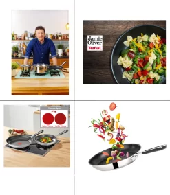 Tefal E76 Jamie Oliver Pfannenset Induktion 6 TLG Set 12,- Hohe Wokpfanne Mit Deckel 28cm, Pfanne 28 Cm + 24cm, Edelstahl 18/10 Rostfrei, Spülmaschinenfest, Antihaft-beschichtet -Küchendiscounter c008120d4f496f34d22f4985b165cf85