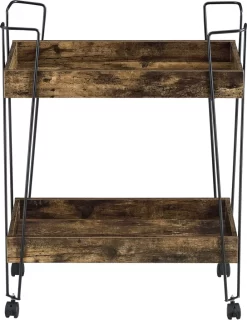 Servierwagen Vaxholm 78x62x32cm Barwagen Beistellwagen Rollwagen Bis 10 Kg Stahlgestell Dunkler Holzton -Küchendiscounter c3a91f8536980bf1d0a73ca11dc23cc7