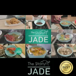Starlyf® Pfannen-Set »Jade Pan Set« , Aluminium ( Starter-Set 5 -tlg. 3 Pfannen, 2 Glasdeckel ) , Innovativer Deckelgriff Zum Abstellen, Jade-Antihaft-Beschichtung - Aus Der TV Werbung -Küchendiscounter c67649477f96aa0c3cb958657c7f1002